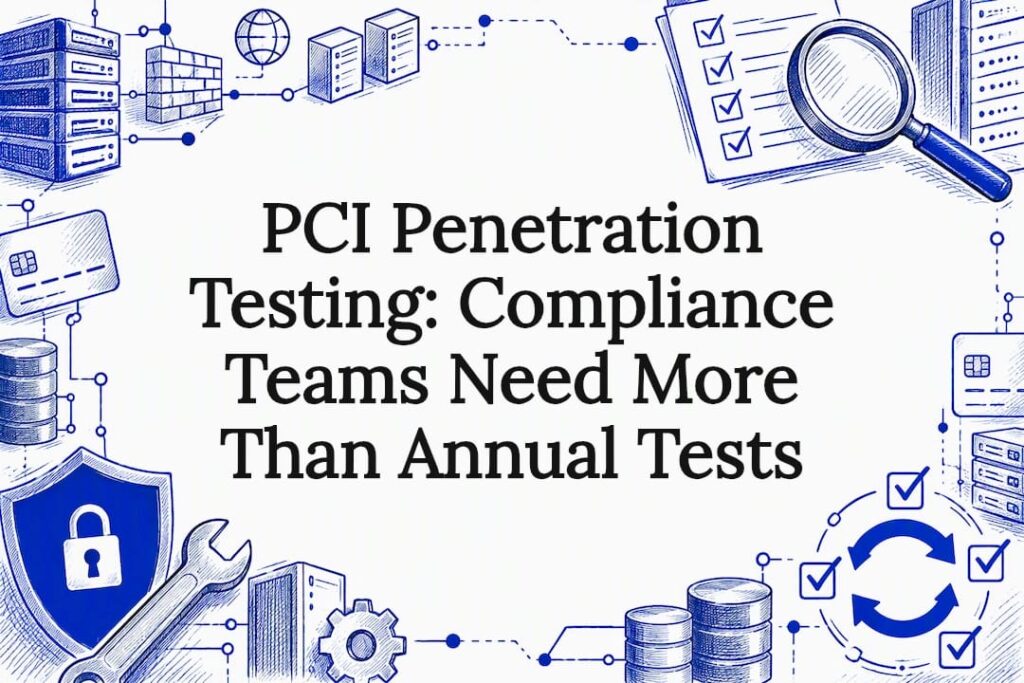 Sketch details frame the PCI testing title
